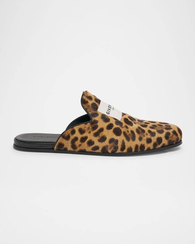 Label Lounge Leopard Calf Hair Mules